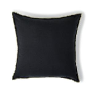 Coussin toile de coton fusain / sable 50x50