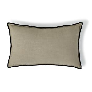 Coussin toile de coton naturel / noir 50x30