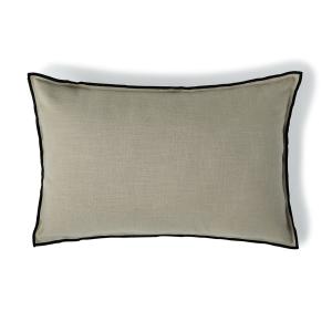 Coussin toile de coton naturel / noir 60x40