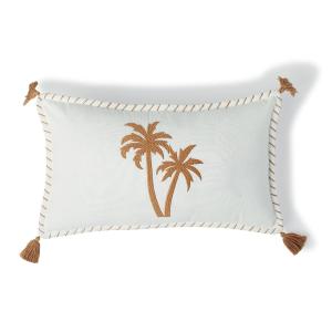 Coussin toile de coton terre de sienne 50x30