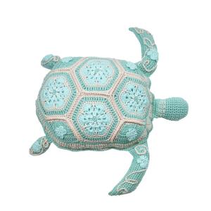 Coussin tortue crochet - Turquoise - Intérieur