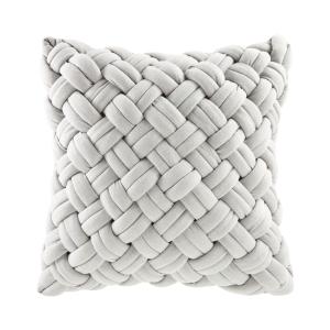 Coussin tressé gris 45x45
