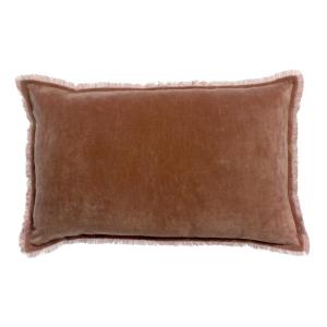 Coussin uni  en coton bois de rose 40 x 65 cm