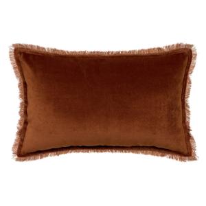 Coussin uni  en coton caramel 30 x 50