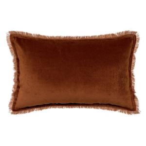 Coussin uni  en coton caramel 30 x 50 cm