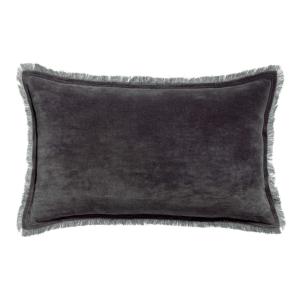 Coussin uni  en coton ombre 30 x 50 cm