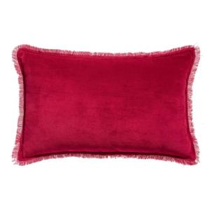 Coussin uni  en coton rubis 30 x 50 cm