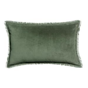 Coussin uni  en coton thym 30 x 50 cm