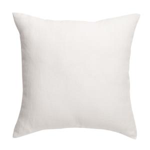 Coussin uni  en lin blanc 45 x 45 cm