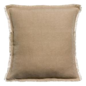 Coussin uni  en lin galet 45 x 45 cm