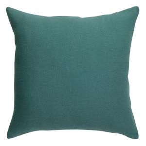 Coussin uni  en lin prusse 45 x 45 cm