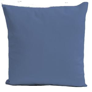 Coussin uni velours bleu 40x40cm