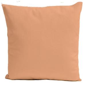 Coussin uni velours rose pêche 40x40cm