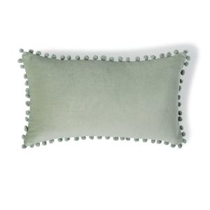 Coussin velours de coton céladon 50x30