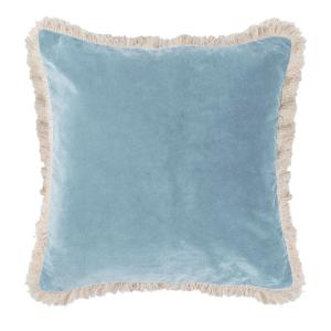 Coussin velours de coton céladon 50x50