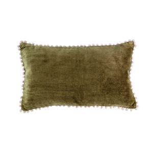 Coussin velours de coton coriandre 50x30