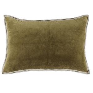 Coussin velours de coton coriandre 60x40