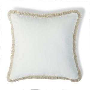 Coussin velours de coton écru 50x50
