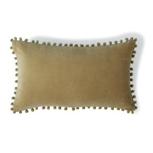 Coussin velours de coton sable 50x30