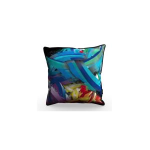 Coussin Velours Imprimé Rainbow Dripping