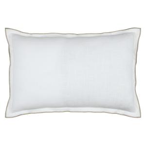 Coussin volant plat feston noir coton blanc 40x60 cm