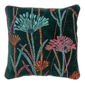 Coussin YVETTE - Vert  45x45 cm - Fleuri