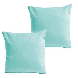 Coussins uni  lot de 2 velours bleu 40x40cm