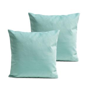 Coussins uni  lot de 2 velours bleu 60x60cm