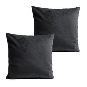 Coussins uni  lot de 2 velours gris 60x60cm