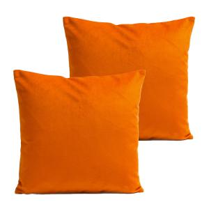 Coussins uni  lot de 2 velours orange 60x60cm