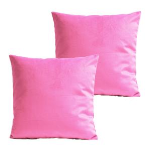 Coussins uni  lot de 2 velours rose 40x40cm