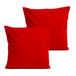 Coussins uni  lot de 2 velours rouge 40x40cm