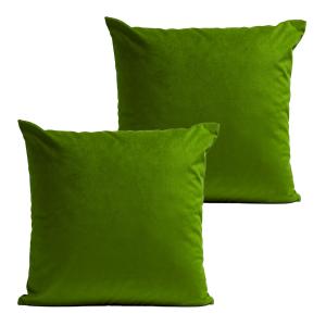 Coussins uni  lot de 2 velours vert 60x60cm