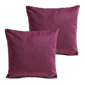 Coussins uni  lot de 2 velours violet 40x40cm