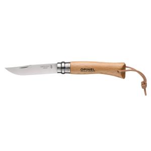 Couteau   N°07 lame 8 cm avec lien en cuir marron en inox