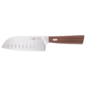 Couteau Santoku en Acier Forgé et manche en Noyer, 12,5 cm