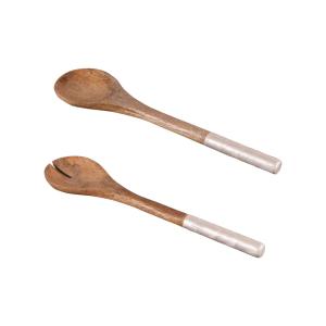 Couvert à salade   28 cm blanc en bois