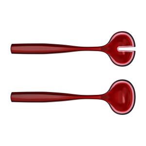 Couverts à salade 28 cm    en plastique  rouge