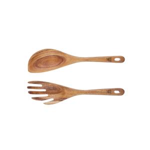Couverts à salade en bois d'acacia marron 26cm