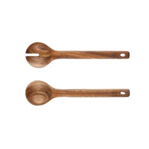 Couverts à salade en bois d'acacia marron 29.8cm