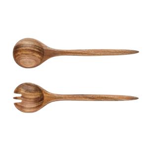 Couverts à salade en bois d'acacia marron 32cm