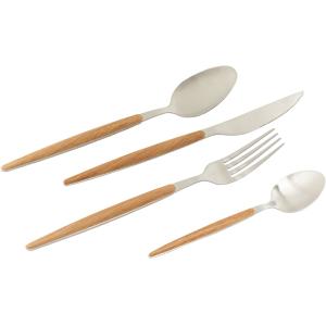 Couverts de table effet bois clair 16 pièces
