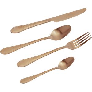 Couverts de table en acier inoxydable cuivré 16 pièces