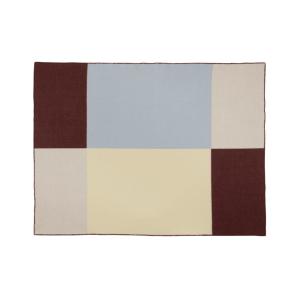 Couverture en laine, jaune et bleue