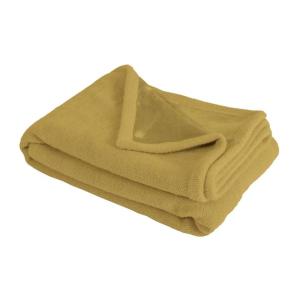 Couverture plaid en jersey dense couleur ambre 130x170 cm