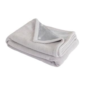 Couverture plaid gris clair 130x170 cm en polyester ultra-d…