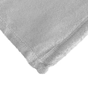 Couverture plaid polaire douce gris argent 130x170 cm