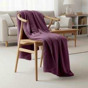 Couverture plaid violette polyester 130x170 cm