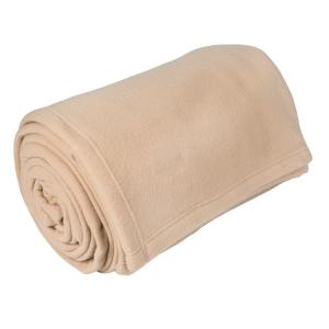 Couverture polaire grand confort polyester sable 180x220 cm