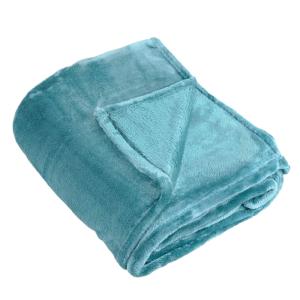 Couverture polaire unie ''pilonga'' polyester bleu ciel 220…